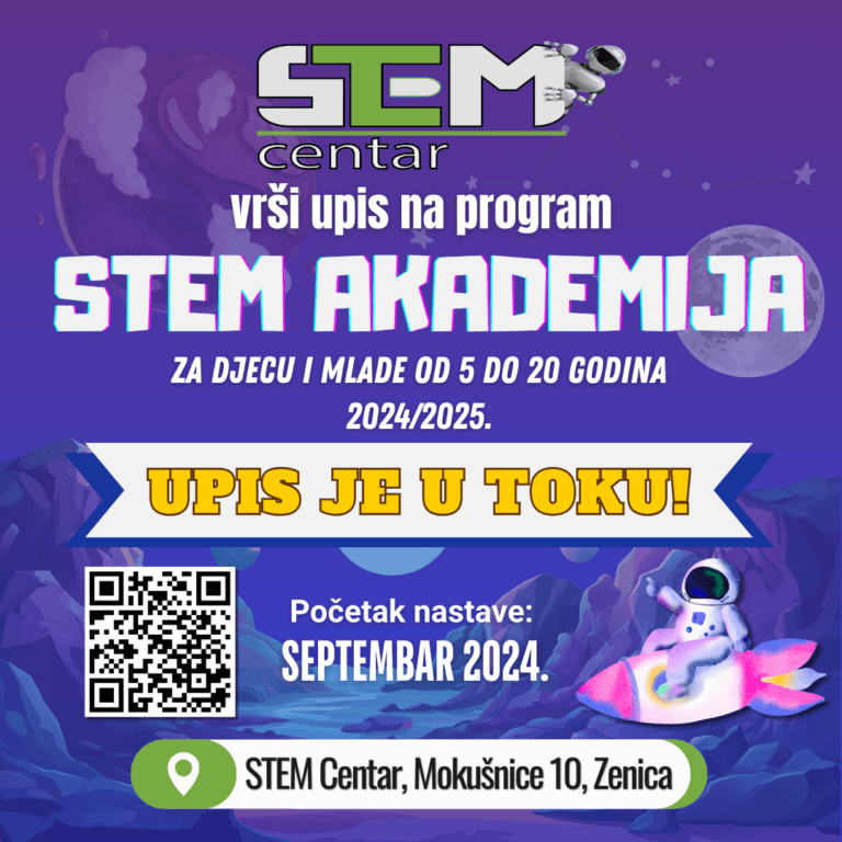 Upis na program STEM AKADEMIJE – STEM Centar 2024/2025.